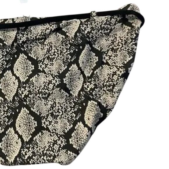 NWT Andie Riviera Snakeskin Print Bikini Belted Bottom Medium Rise M Black Cream - Picture 9 of 15